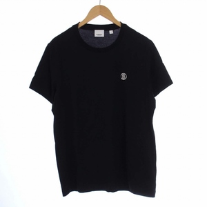 バーバリー ロンドン BURBERRY LONDON ENGLAND Tシャツ カットソー 半袖 ロゴ刺繍 L 黒 ブラック /KH メンズ