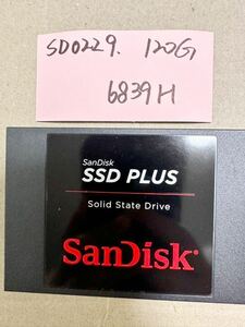 SD0229【中古動作品】SanDisk 120GB 内蔵 SSD /SATA 2.5インチ動作確認済み 使用時間6839H