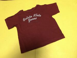 CALVIN KLEIN Jeans　カルバンクライン　　ロゴ プリント Tシャツ　赤　ワインレッド　　3T USA製