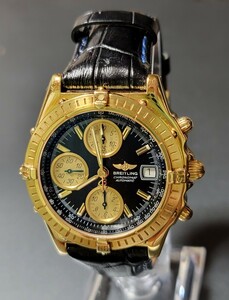 激レア　美品　ブライトリング　クロノマット　金無垢　18金　黒文字版　k18 18k メンズ　BREITLING k13050