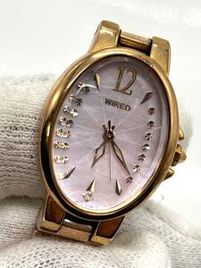 【電池切れ】SEIKO セイコー　WIRED ワイアード 1N01-0MC0 クォーツ QZ 3針 ゴールド 腕時計 シェル文字盤
