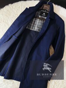 K8【クールに着こなす!】定価12万●BURBERRY BLACK LABEL●スタイリッシュ抜群●高級ステンカラーコート バーバリーコート メンズ L