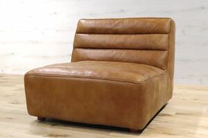 GMEK80C○ CRASH GATE / クラッシュゲート tabu Leather Works / タブレザーワークス シングルソファ 定価14.3万 ZEPHYR SOFA