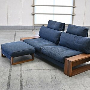 最高級 匠ソファ 91万「PM SOFA」「PM OTTOMAN 」ソファセット 3人掛け トリプル ウォールナット無垢材 ワイド ヘッドレスト付 リビング