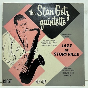 ●即決LP Stan Getz / Jazz At Storyville rlp407 j36545 米オリジナル、10インチ Dg フラット盤 スタン・ゲッツ