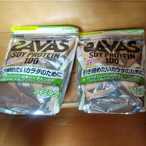 ザバス　SAVAS　ソイ プロティン　SOY PROTEIN 100 　大豆　ソイミルク風味　900g2個セット　