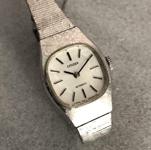 CITIZEN WGP 自動巻 ブレスレット ウォッチ AUTOMATIC 機械式 日本製 稼動品 シルバー レディース VINTAGE アンティーク 時計 好きに も 