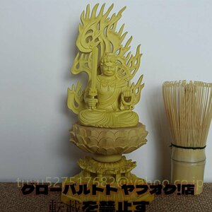 不動明王 座像 仏教工芸品　柘植材　精密彫刻　木彫仏教　仏師で仕上げ品