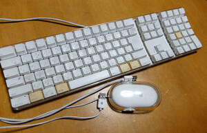 Macアップル純正スケルトンホワイトキーボード№A1048+マウス№5769