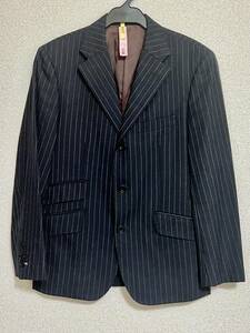美品 BURBERRY バーバリー 背広 スーツ(上) サイズM 165cm チェンジポケット シングル３つボタン ノーベンツ 羊毛ウール100％ トラッド定番