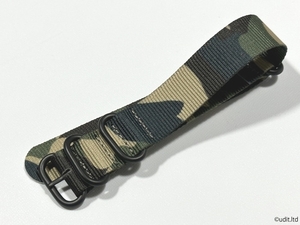 ラグ幅：22mm 高品質 迷彩 NATOストラップ 尾錠ブラック ファブリック 時計用ベルト ナイロン ミリタリー 時計用バンド ⑦ HG1