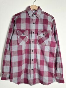 70~80s vintage FIVE BROTHER flannel shirt ヴィンテージ ファイブブラザー ヘビネル バッファローチェック 長袖シャツ 古着 USA製 Ｍ