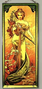 アルフォンス・ミュシャ Alphonse Mucha - Spring　ステンドグラス　アートガラス　美術