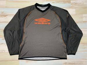 c1133 umbro■アンブロ ビッグロゴ ラグラン 長袖 Tシャツ■グレー サイズO■ゆうパケお手軽210ゆうパックお手軽60レタパ510