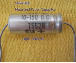 ―□―【SPRAGUE】Metalized Paper コンデンサ 10uF-150VDC（単品）
