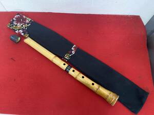 M-6104 【同梱不可】980円～ 現状品　和楽器　尺八　全長55cm　縦笛　竹管　竹製　楽器　　