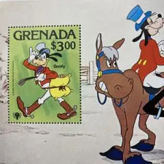47965セール現品限り　外国切手未使用　グレナダ発行ディズニー小型シート