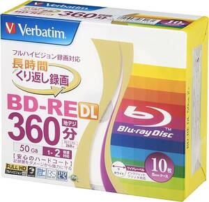 くり返し録画用 ブルーレイディスク BD-RE DL 50GB 10枚 ホワイトプリンタブル 片面2層 1-2倍速 VBE260NP10V1