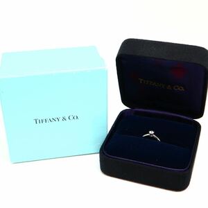 TIFFANY&Co.(ティファニー)箱付き!!《Pt950天然ダイヤモンドリング》A 約3.4g 8号 0.20ct diamond ジュエリー ring 指輪 EC3/EC