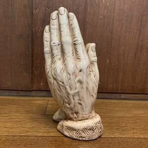 60s70s ビンテージ プレイングハンズ 陶器置物 キリスト チカーノ グアダルーペ プレイハンド 宗教 祈りの手 マリア