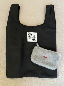 MOOMIN DAILY ECOBAG BOOK BLACK ver. ムーミン ミイ エコバッグ InRed 1月・2月合併号 付録 リトルミイ ふわふわファーポーチ