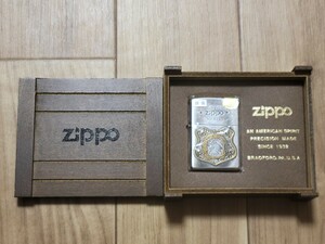 [Lu] 未使用 ZIPPO アメリカン スピリット ケース入 銀張 ジッポ AN AMERICAN SPIRIT インディアン