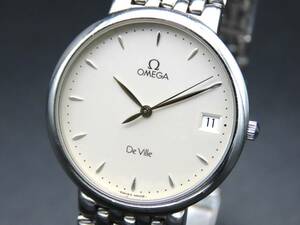 1円～! 稼動品★正規品 OMEGA オメガ デビル クォーツ デイト シルバーダイヤル 純正ブレス 1500/820 ヴィンテージ メンズ腕時計 TTKLG4611