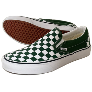 格安 VANSバンズ CLASSIC SLIP ON スリッポンChecker Check Greenチェッカーチェックグリーン24.0cm 新品未使用