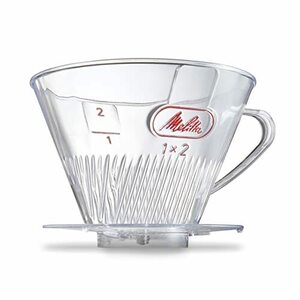 メリタ Melitta コーヒー ドリッパー 2~4杯用 クリアフィルター 1×2 メジャースプーン付き プラスチック製 CF-T 1×2