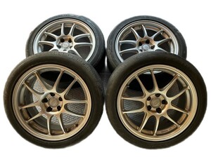 ■ エンケイ PF01 17インチ 7.5j+38 PCD 100 5穴 ホイール ■ レグノ 215/45R17 タイヤ ブリヂストン BS ■ ENKEI ■ 中古 セット ■