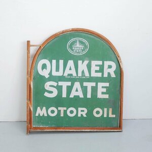 アメリカ ヴィンテージ 袖看板【#4788】QUAKER STATE MOTOR OIL クエーカーステイトモーターオイル ガレージ ディスプレイ