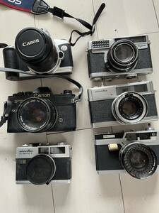 ●1円スタート カメラ6点まとめ フィルムカメラ Canon MINOLTA Fujica Petri EOS KISS FTb 7s 35-SE
