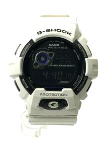 CASIO◆ソーラー腕時計・G-SHOCK/デジタル/ラバー/WHT/WHT