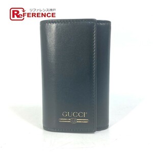 GUCCI グッチ 547588 ロゴ 6連 鍵 キーケース レザー ブラック レディース【中古】