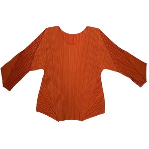 ♪♪ ISSEY MIYAKE イッセイミヤケ PLEATS PLEASE 変形カットソー SIZE 4 PP33-JK622 オレンジ やや傷や汚れあり