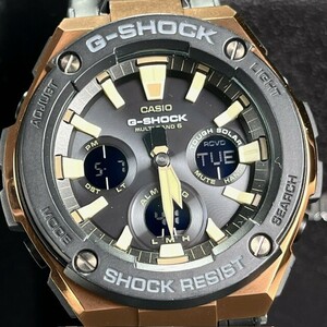 超美品 CASIO G-SHOCK カシオ ジーショック G-STEEL Gスチール GST-W120L-1AJF 腕時計 ソーラー電波 アナログ デジタル ブラック