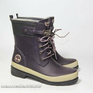 ティンバーランド Timberland 3666R WELFLEET WELLIE 6インチ ラバー レインブーツ パープル US6 UK4 EU37 約23cm 中古 美品