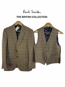 TK 新品タグ付 Paul Smith ポールスミス THE BRITISH COLLECTION テーラードジャケット & ベスト ジレ シルクコットン