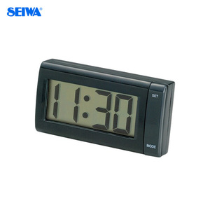 ジャンボクロック 時計 車内 大型液晶 デジタル時計 テープ取付 LR44付 オートカレンダー機能 文字が見やすい セイワ WA78