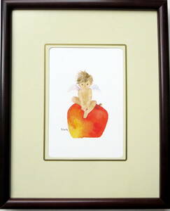 『りんごと天使』 いわさきちひろ・児童画・ポストカード（複製印刷）