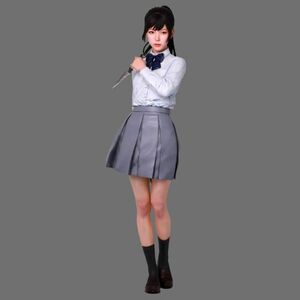 ミニチュア JK 女子高生 制服 フィギュア 1/8スケール ガレージキット 女性 日本人 コレクション おもちゃ 樹脂 レジン 未組み立て 未塗装