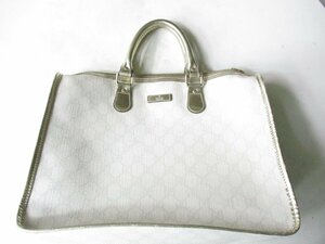 ★とちぎ屋！【ＧＵＣＣＩ】グッチ ホワイト＆ゴールドカラーバージョン ゴージャス＆キュート！ハンドバック まだまだ現役！★