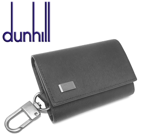 【未使用品 超美品】 ダンヒル dunhill サイドカー 6連キーケース キーリング付き ホック式 レザー ブラック 黒 メンズ 紳士 シンプル 高級