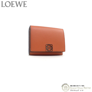 ロエベ （LOEWE） アナグラム トライフォールド 6cc ウォレット コンパクト 三つ折り 財布 C821TR2X02 オレンジ（中古）