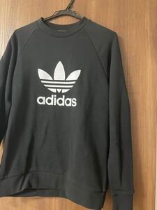 新品　adidas Originals トレフォイル ビッグロゴ スウェットトレーナー M ブラック