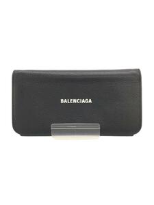 BALENCIAGA◆長財布/レザー/BLK/メンズ/594289