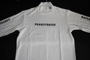 ★正規品★パーリーゲイツ PEARLY GATES★超絶人気 モックネックインナー長袖シャツ★ストレッチ素材★ホワイト★5(L)