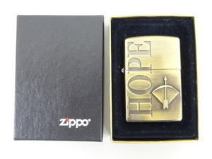 新品 未使用品 1999年製 ZIPPO ジッポ HOPE ホープ アロー 古美加工 立体 メタル貼り ゴールド 金 オイル ライター USA