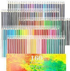 色鉛筆 160色セット 油性色鉛筆 非毒性・写生・塗り絵・スケッチ 学生さんと初心者専用 持ち運び便利 鉛筆削りや消しゴムが付