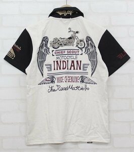 4T1617■インディアンモトサイクル 半袖刺繍ポケットポロシャツ INDIAN MOTOCYCLE